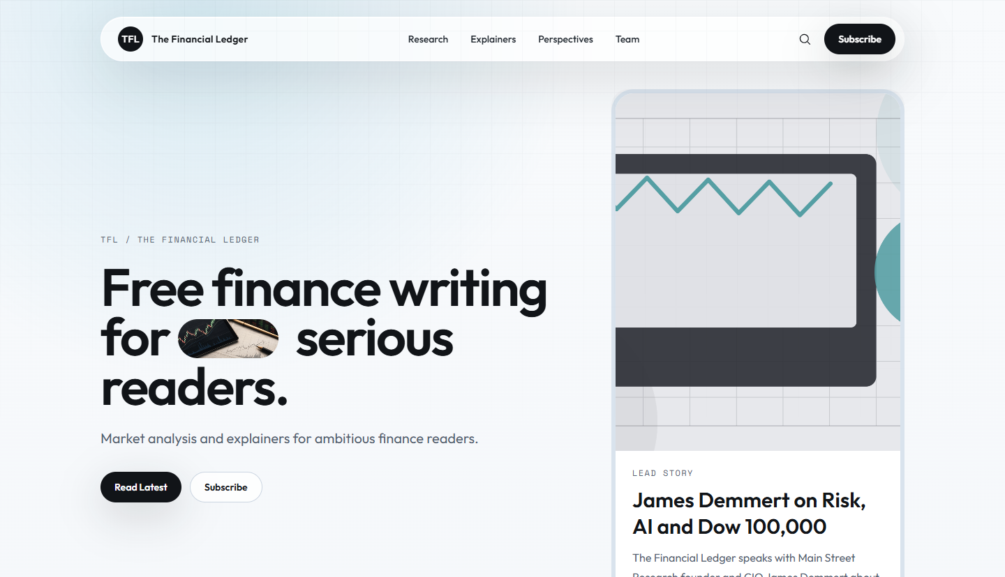 The Finance Ledger homepage