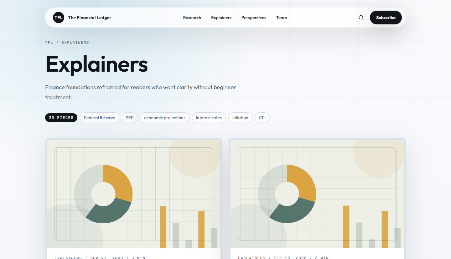 The Finance Ledger explainers page
