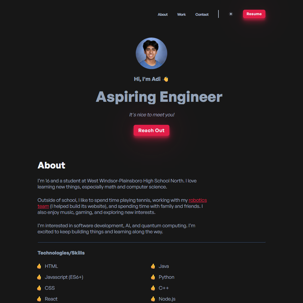 Personal portfolio website