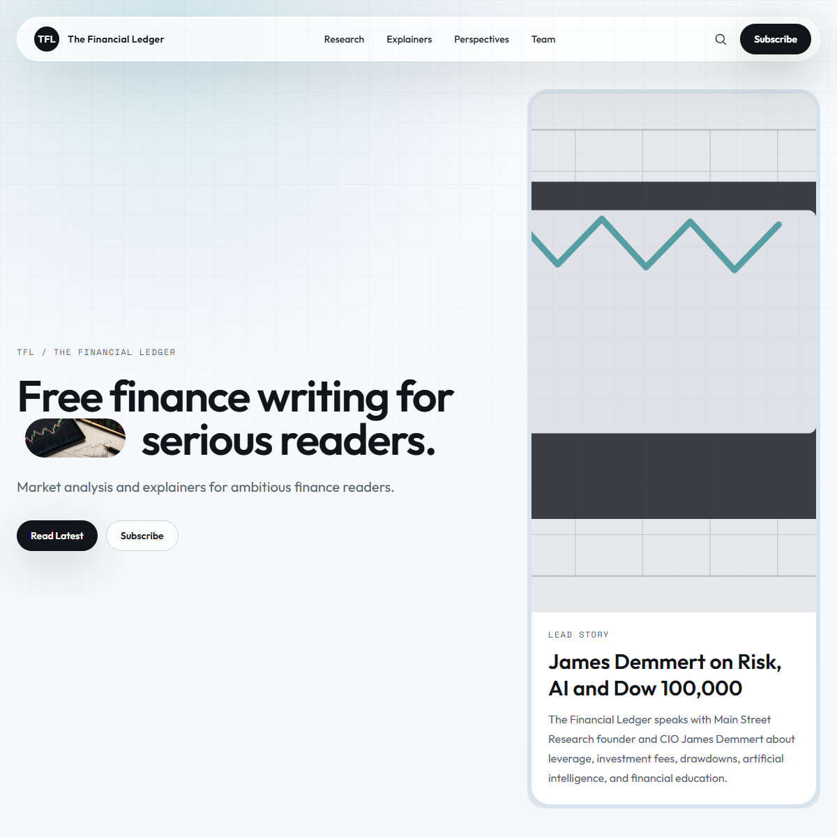 The Finance Ledger website homepage